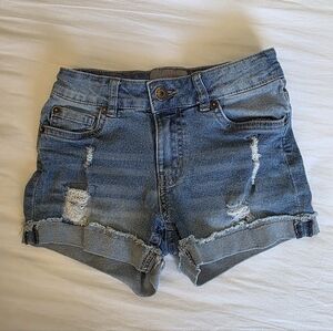 Lucky Brand Blue Riley Distressed Kids Jean Shorts Size 8
